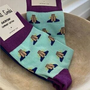 Everyday Comfort Cotton Socks - Purple and Blue